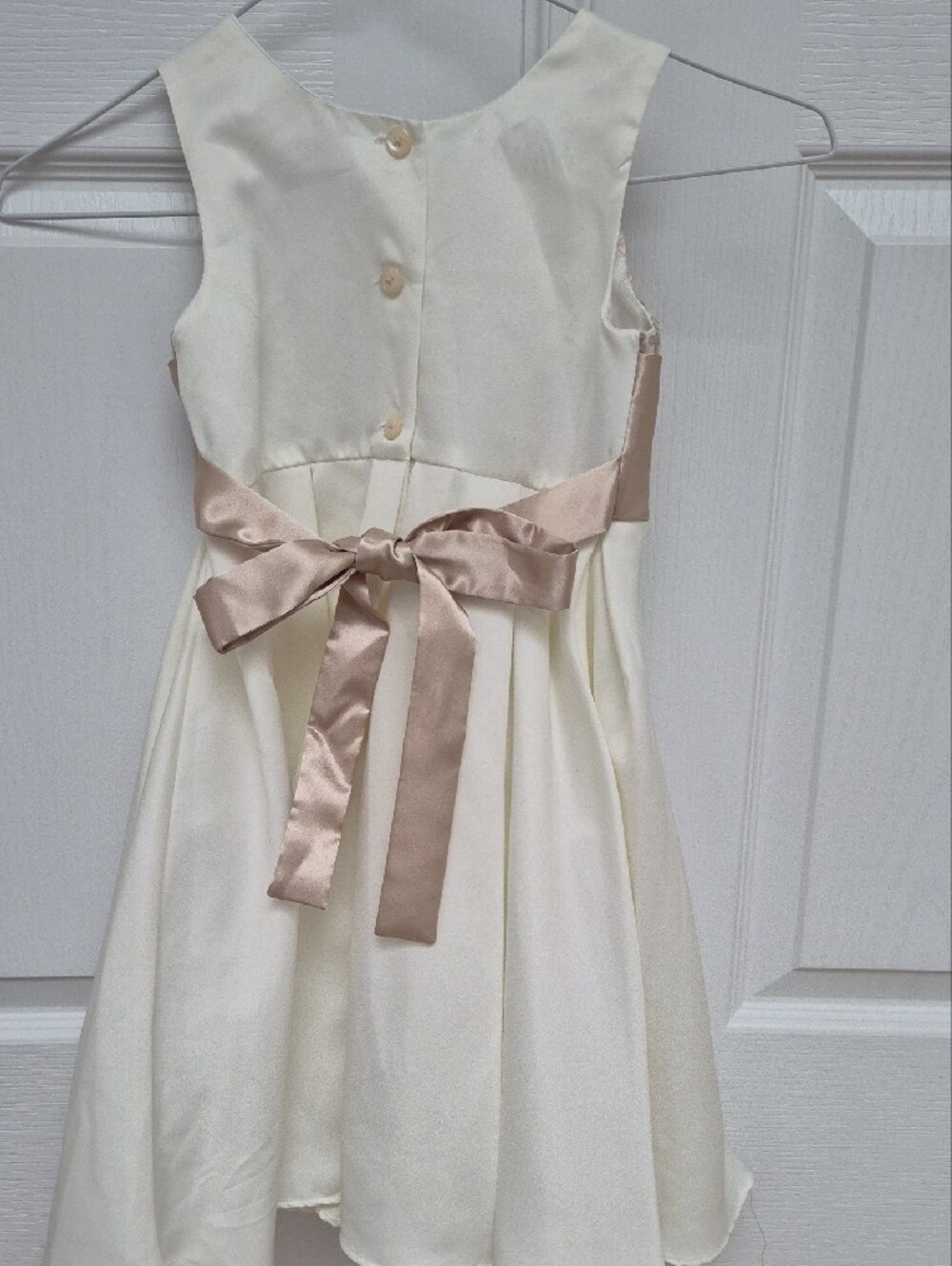 Jona Michelle Ivory Dress with Champagne Sequin Bodice and Sash - Picture 4 of 8